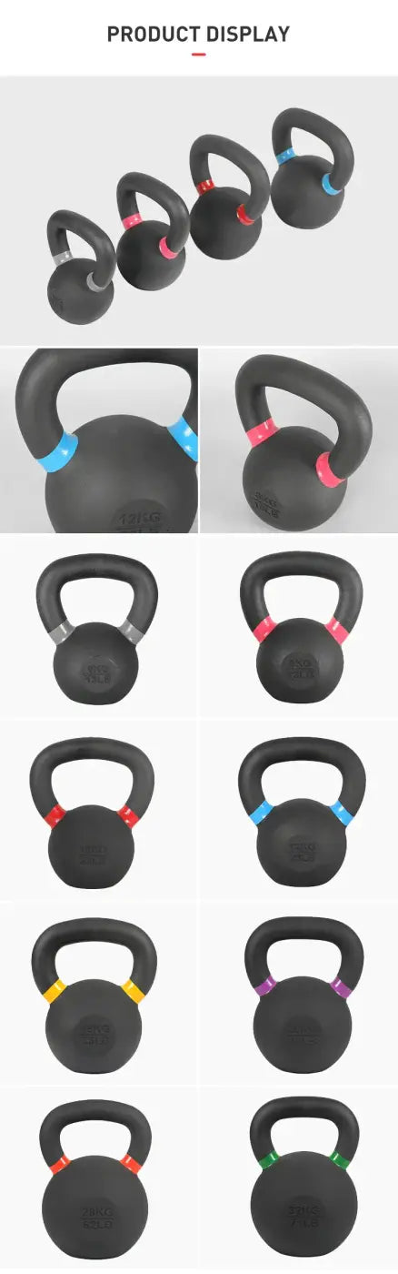 The Ball Depot : Custom Logo Kettle Bell Home Gym Fitness Weights Competition Kettlebell 4-48kg Black Powder Coated Cast Iron Kettlebellpromote s