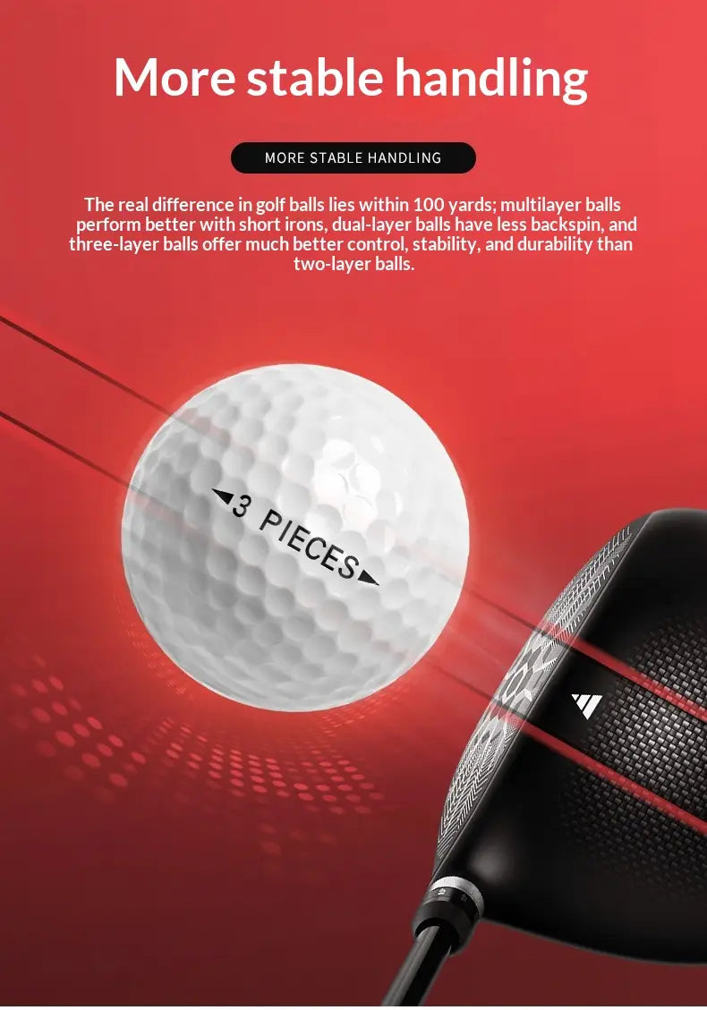 White Golf Three-layer Competition Ball with 3 pieces print