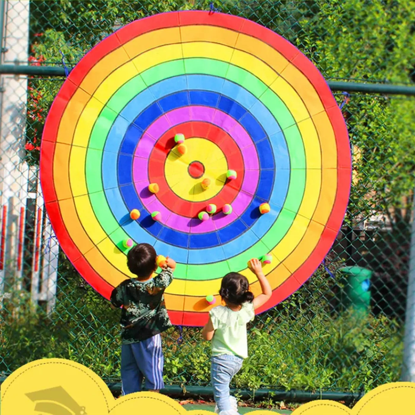 The Ball Depot : Dartboard Game Set Round Cloth Dart Board Outdoor Hrowing Sticky Ball Target Toy With 20 Balls for Parent-child Interaction Game