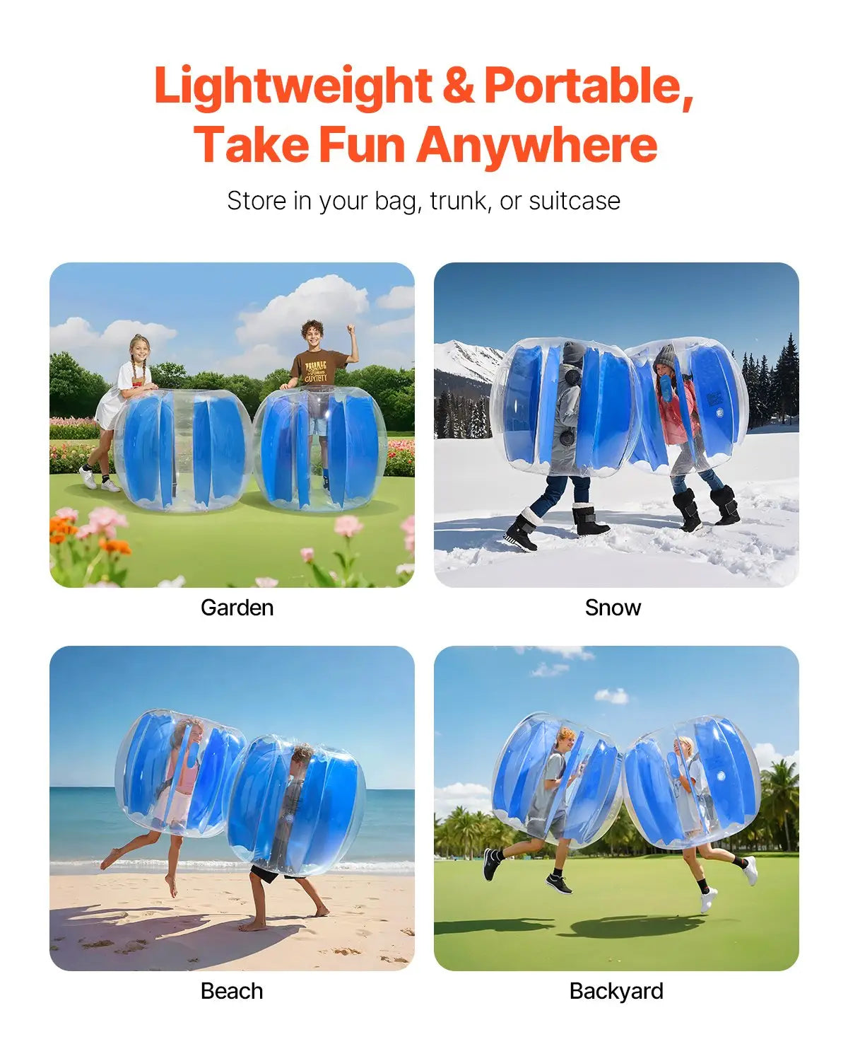 Blue inflatable zorbing suits for outdoor fun in Inflatable Bumper Balls
