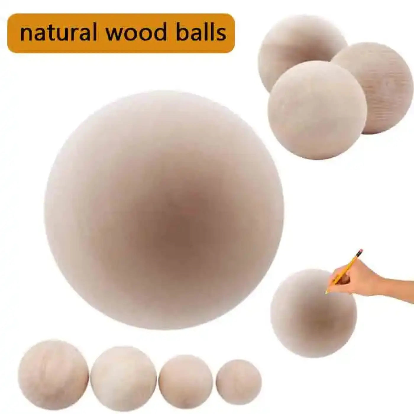 The Ball Depot : Wooden Balls Without Bore Dia 70mm/80mm Exercise Wooden Ball Durable DIY Painted Exercise Wooden Ball