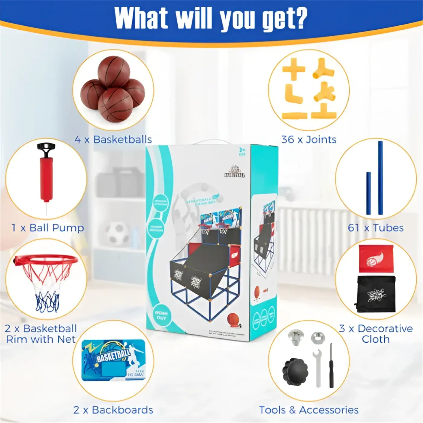 The Ball Depot basketball game set: Dual Shot Kids Basketball Arcade Game