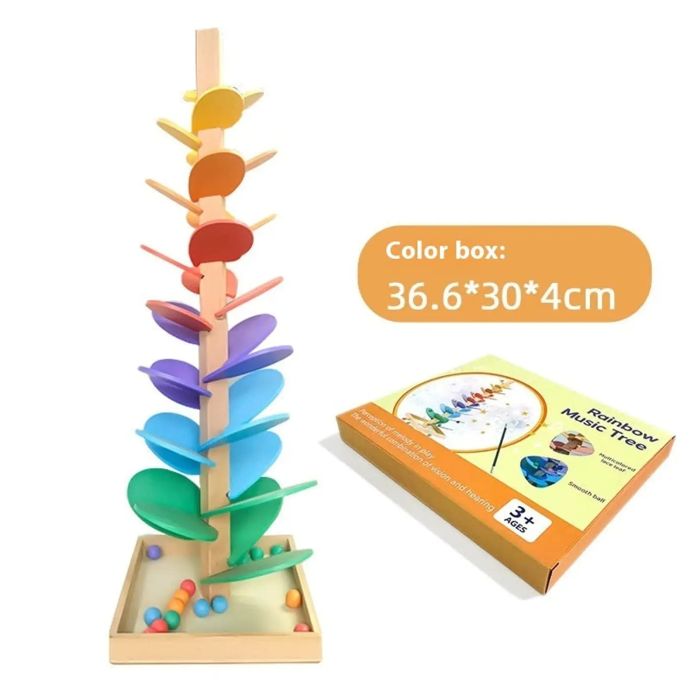 The Ball Depot baby balls: Educational Wooden Rainbow Music Ball Tree