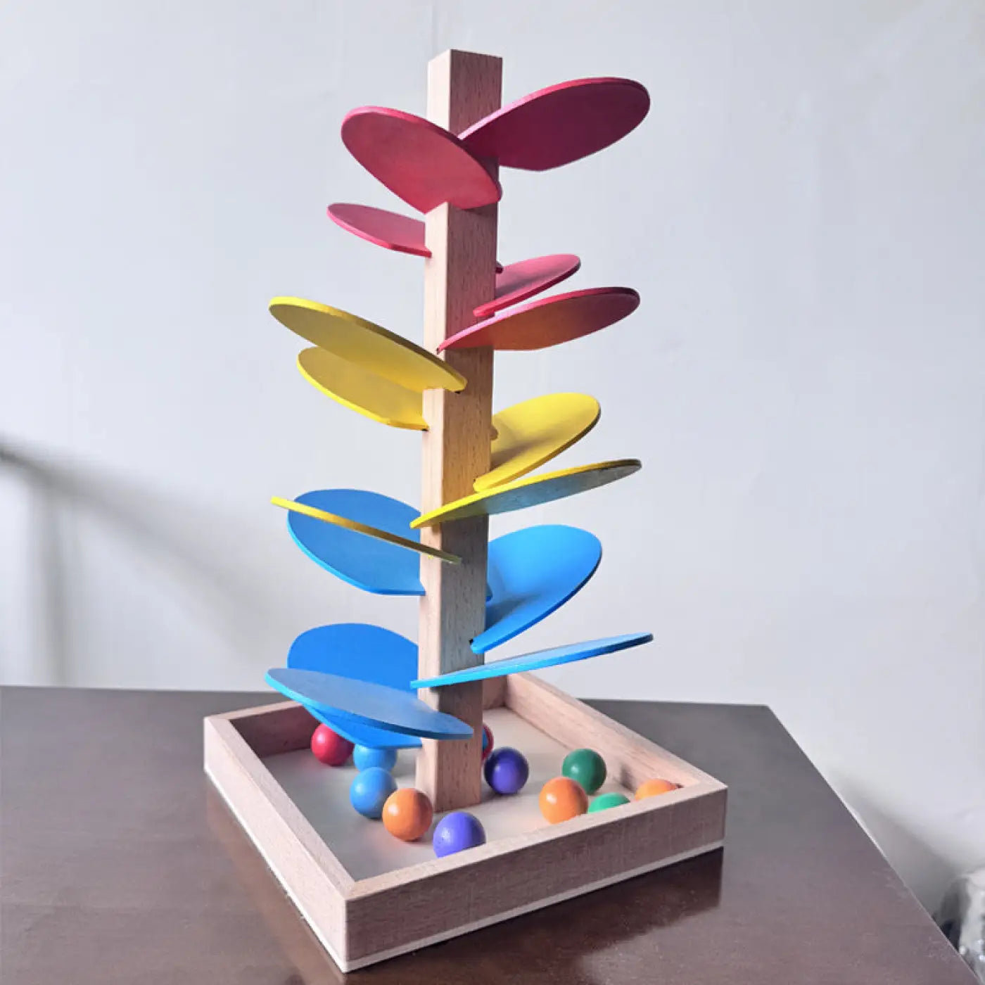 The Ball Depot baby balls: Educational Wooden Rainbow Music Ball Tree