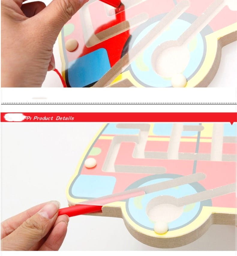 Wooden Magnetic Labyrinth Puzzle Ball Game