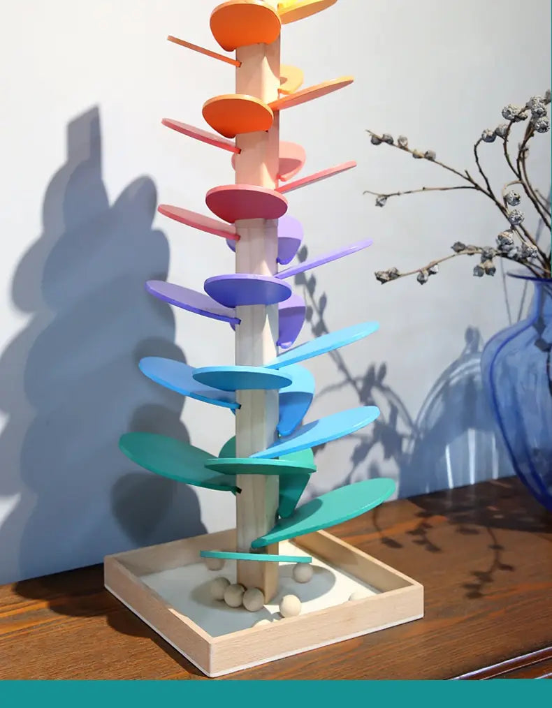 Children Educational Wooden Rainbow Music Ball Tree