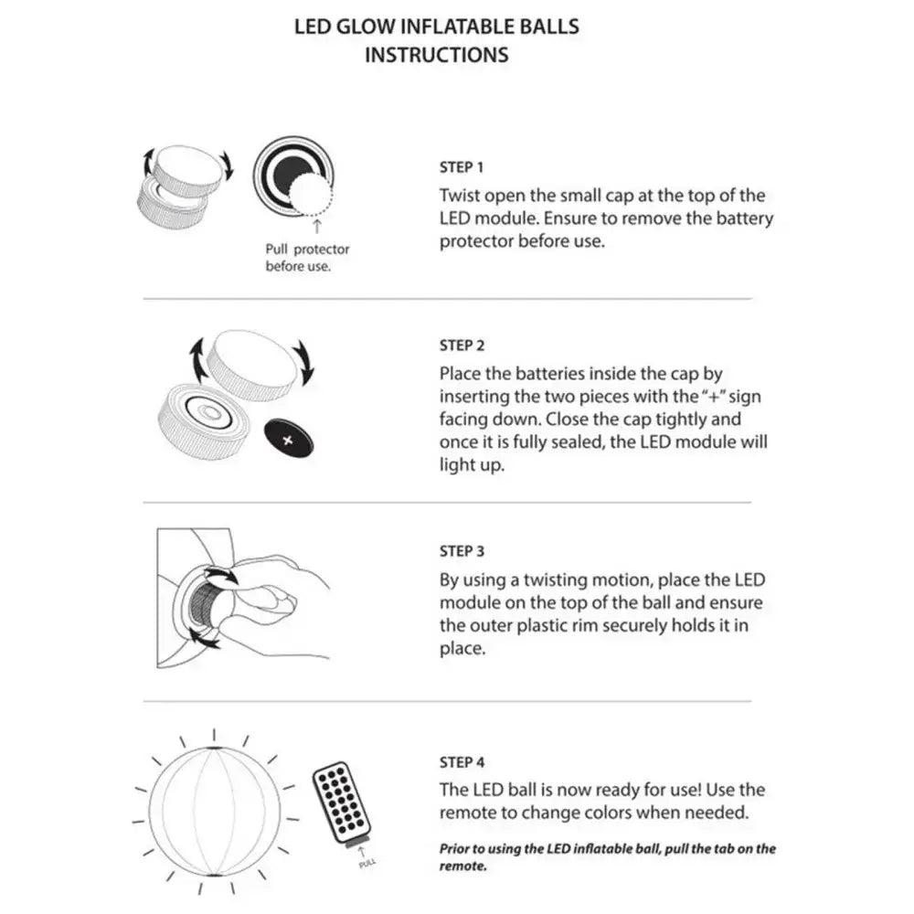 Inflatable Luminous Water Remote Control Color Change Ball