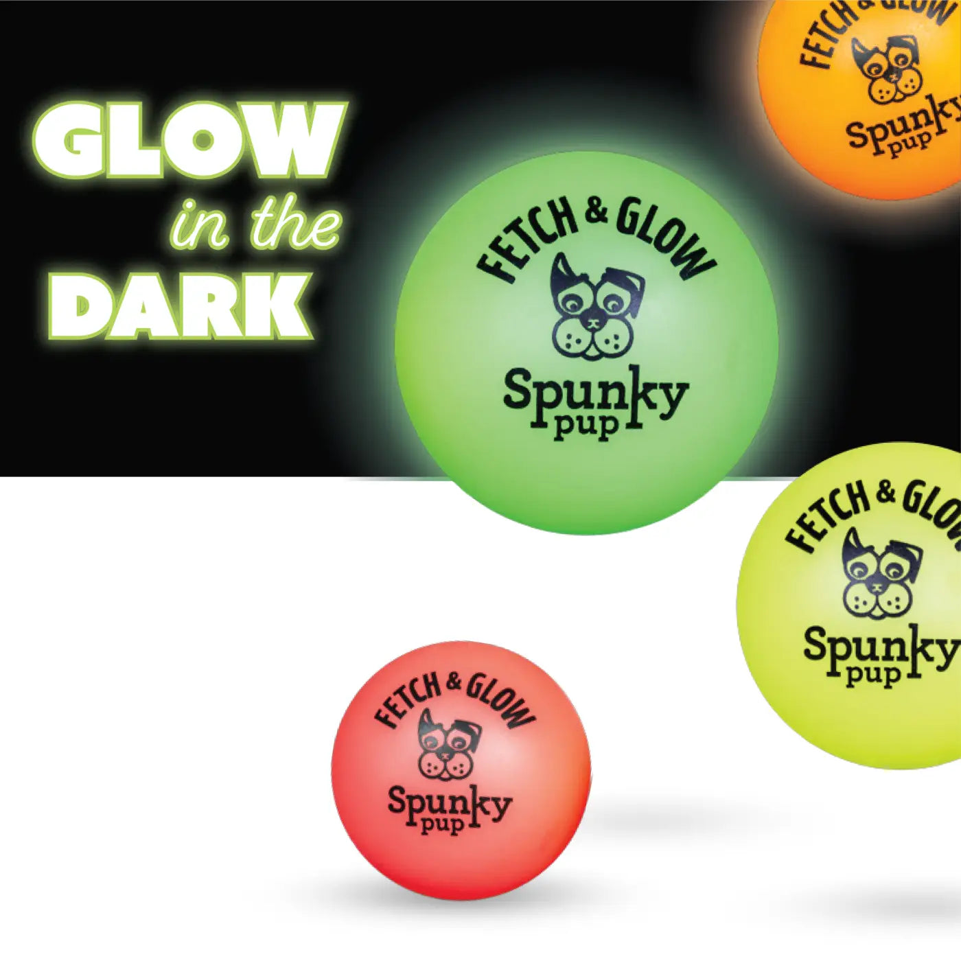 Spunky Pup dog ball: Fetch and Glow Ball: Medium