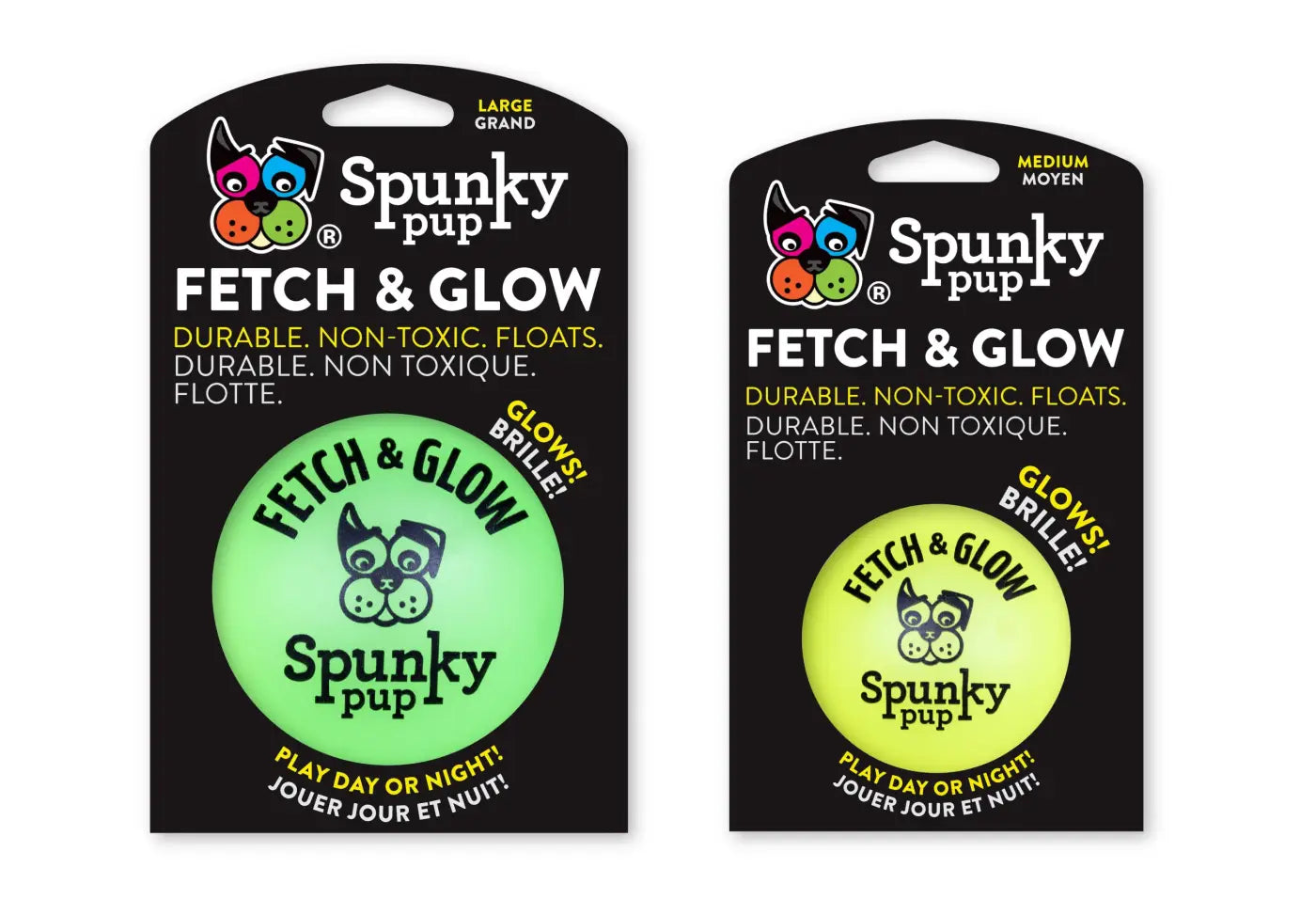 Spunky Pup dog ball: Fetch and Glow Ball: Medium