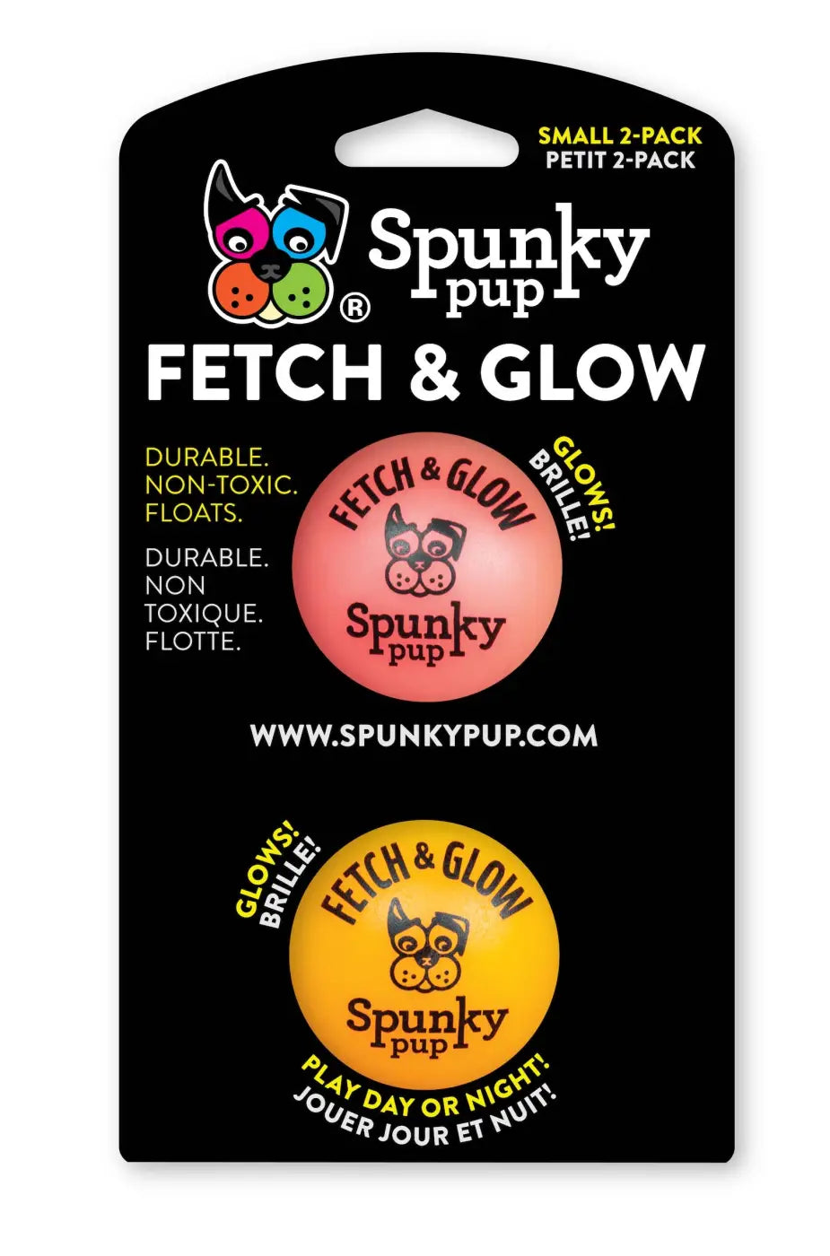 Spunky Pup dog ball: Fetch and Glow Ball: Medium