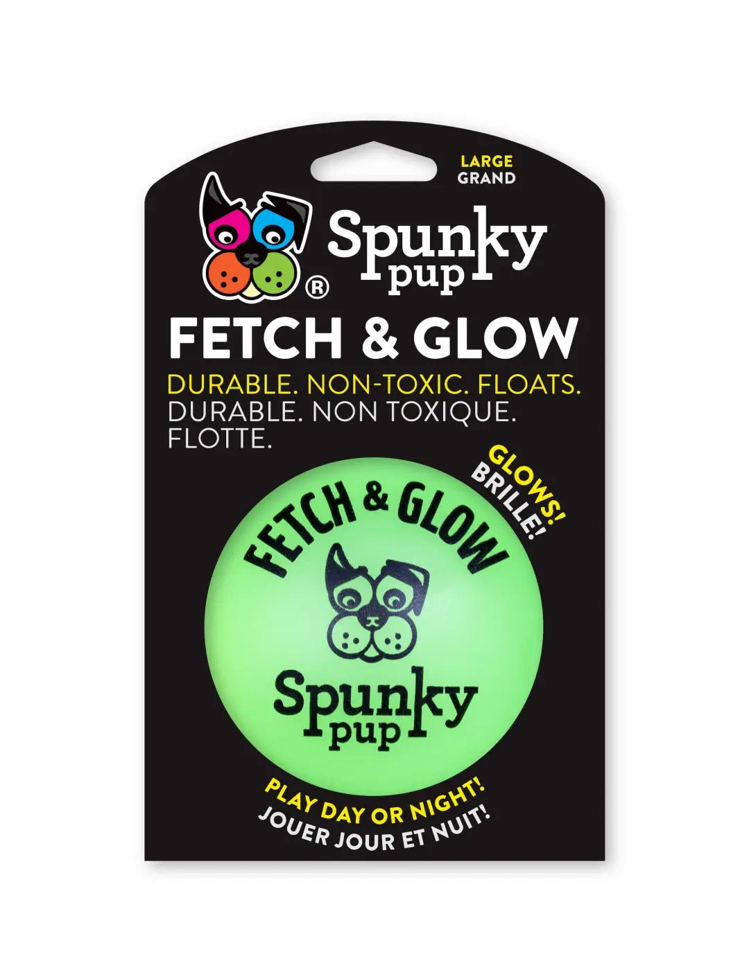 Spunky Pup dog ball: Fetch and Glow Ball: Medium