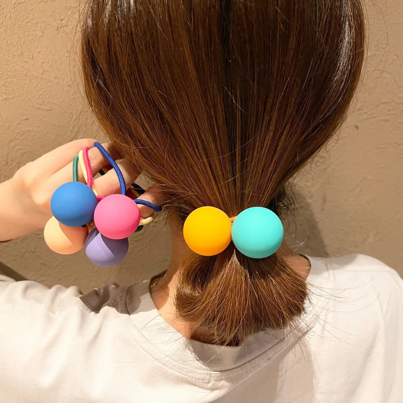 The Ball Depot novelty ball: Fluorescent Color Round Ball Hair Tie