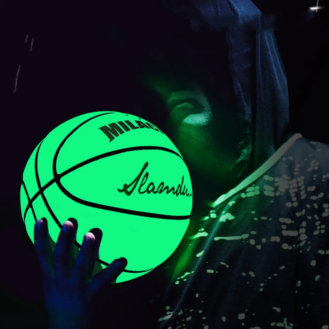 The Ball Depot basketball: Fluorescent Green Glow Basketball