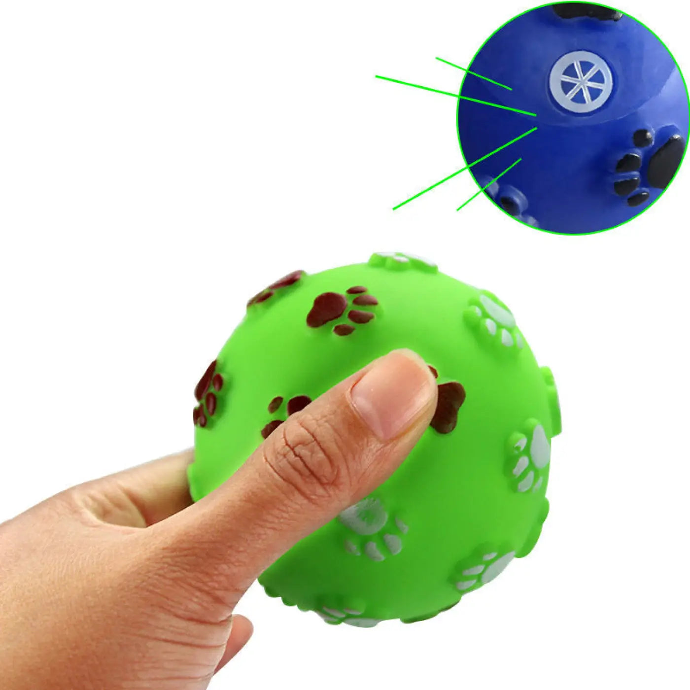 The Ball Depot dog ball: Footprints Vinyl Molar Ball