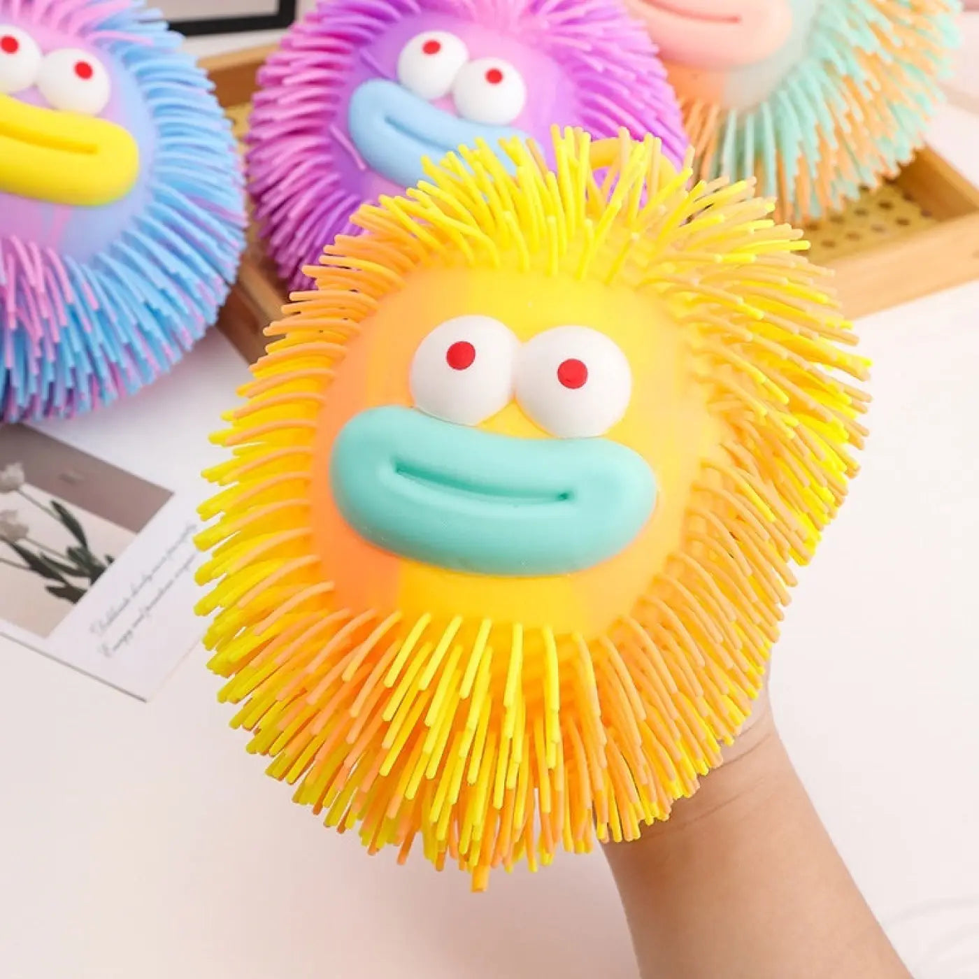 The Ball Depot novelty ball: Furry Glow Ball Squeeze