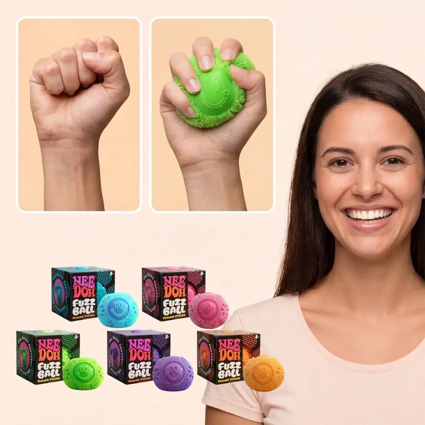 The Ball Depot stress balls: Fuzz Ball Squeeze Toy