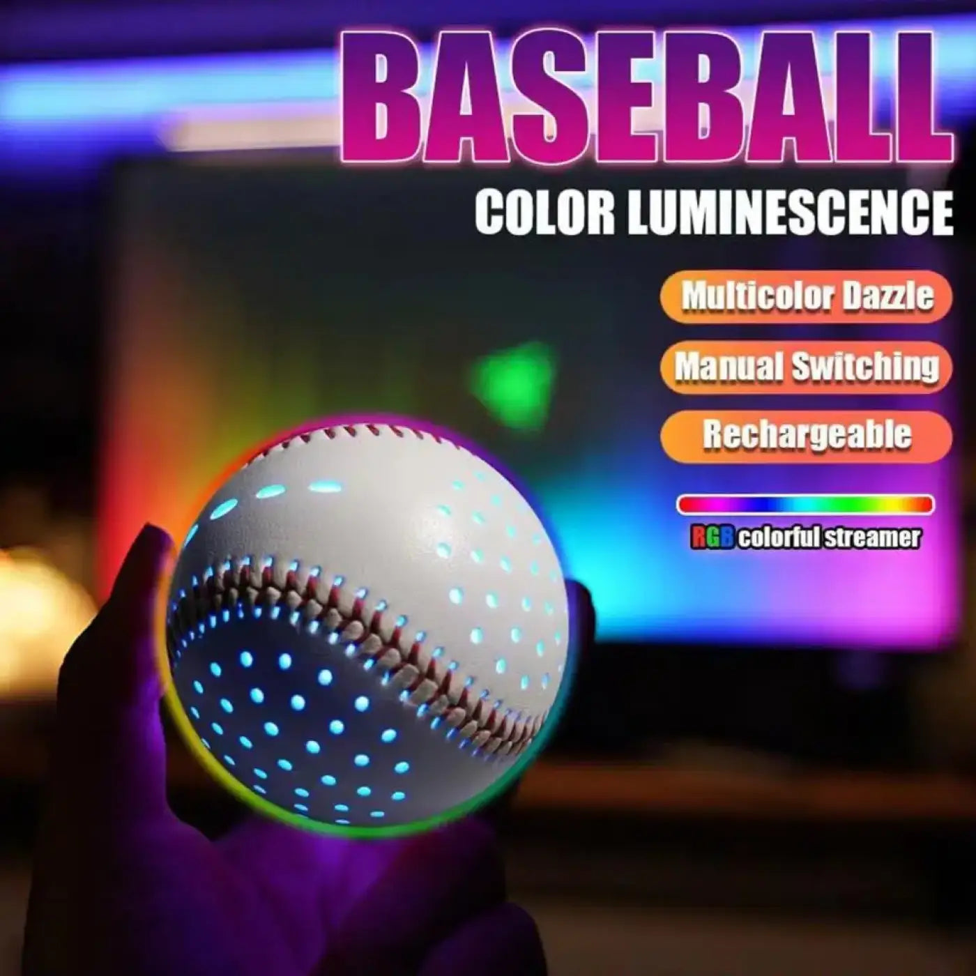 The Ball Depot : Glow Baseball Colorful LED Light Up 6 Colors