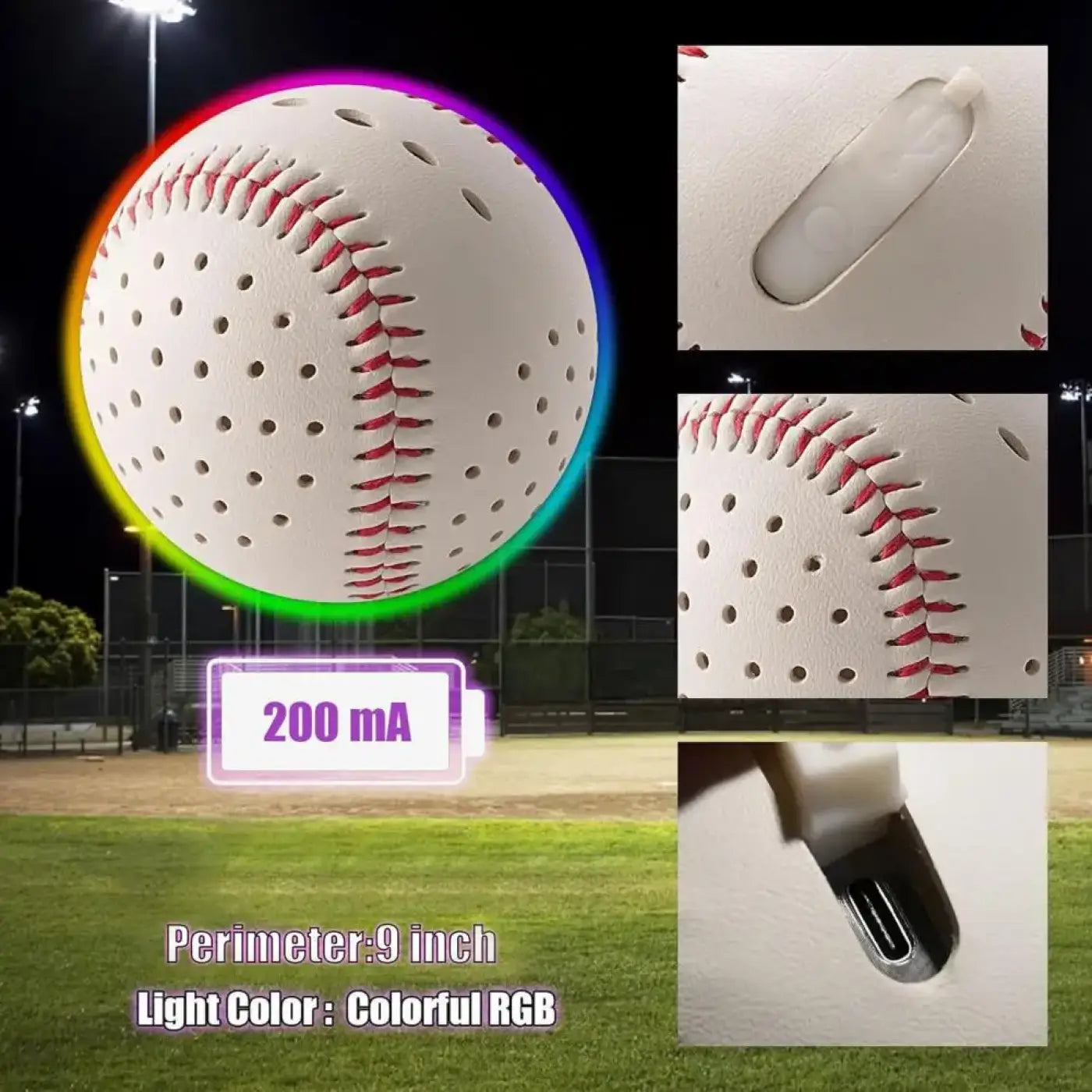 The Ball Depot : Glow Baseball Colorful LED Light Up 6 Colors