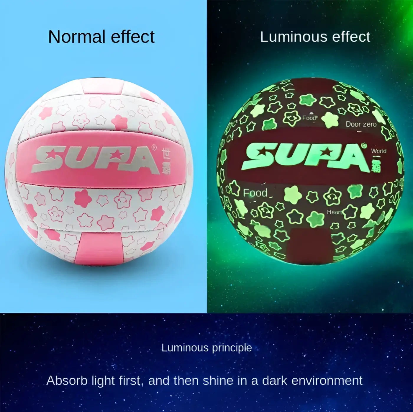 The Ball Depot volleyball: Glow-in-The-Dark Fluorescent Volleyball