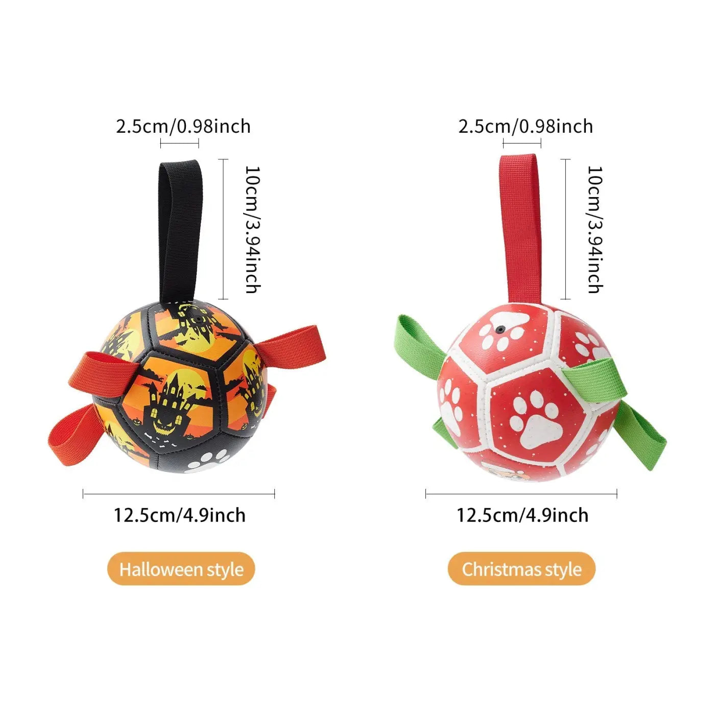 The Ball Depot dog balls: Holiday Soccer Dog Balls