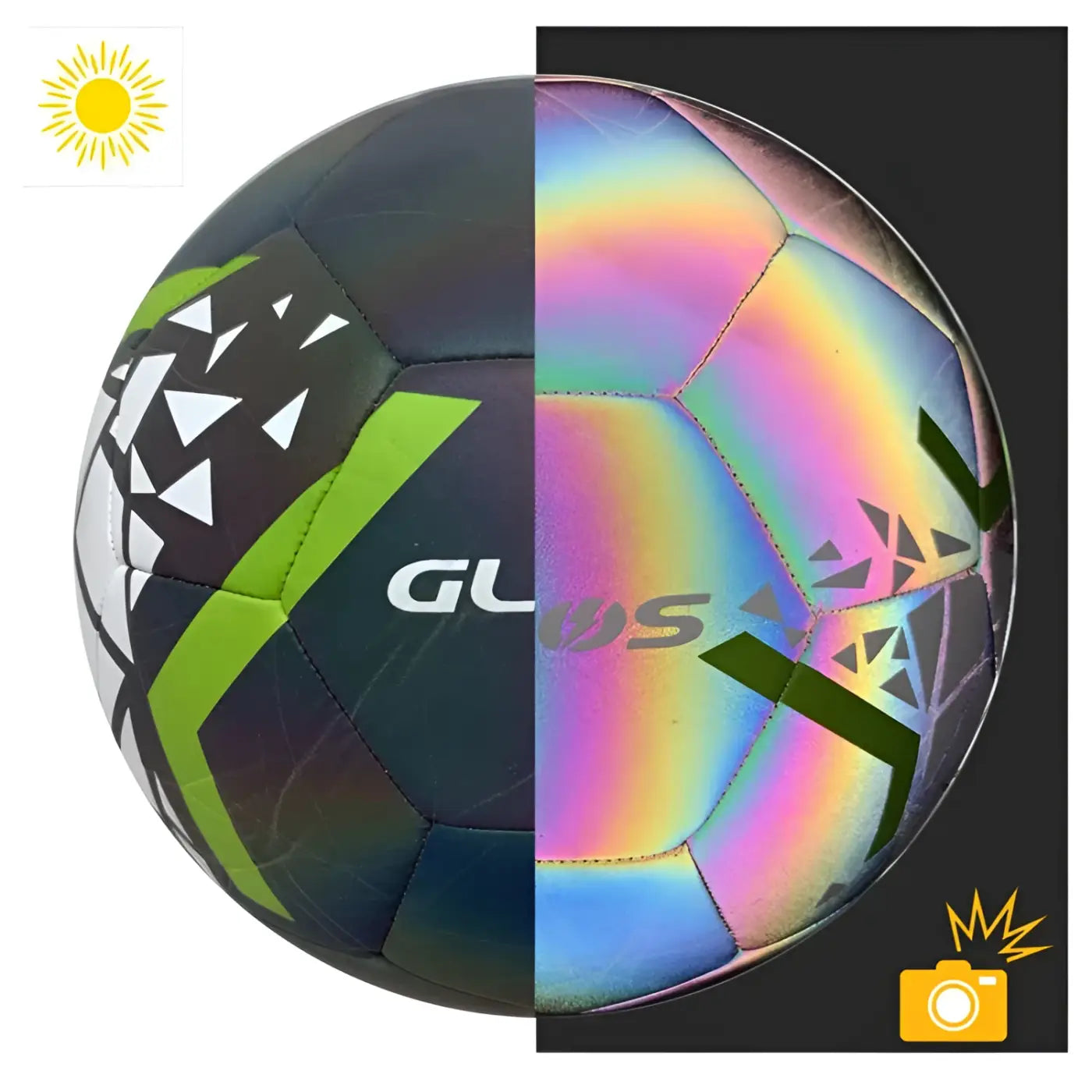 The Ball Depot soccer ball: Holographic Glowing Reflective Soccer Ball