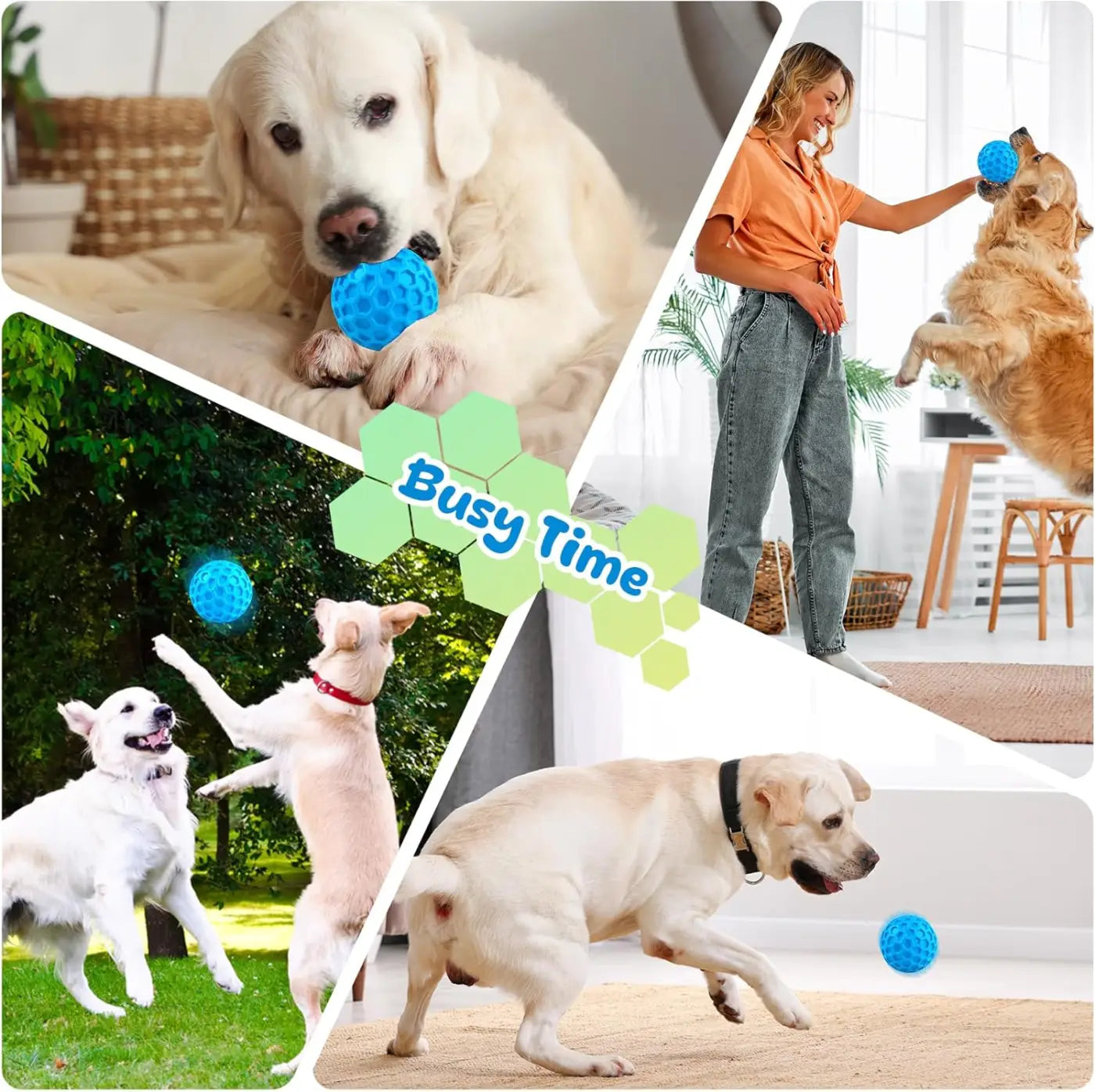 The Ball Depot dog balls: Indestructible Squeaky Dog Balls