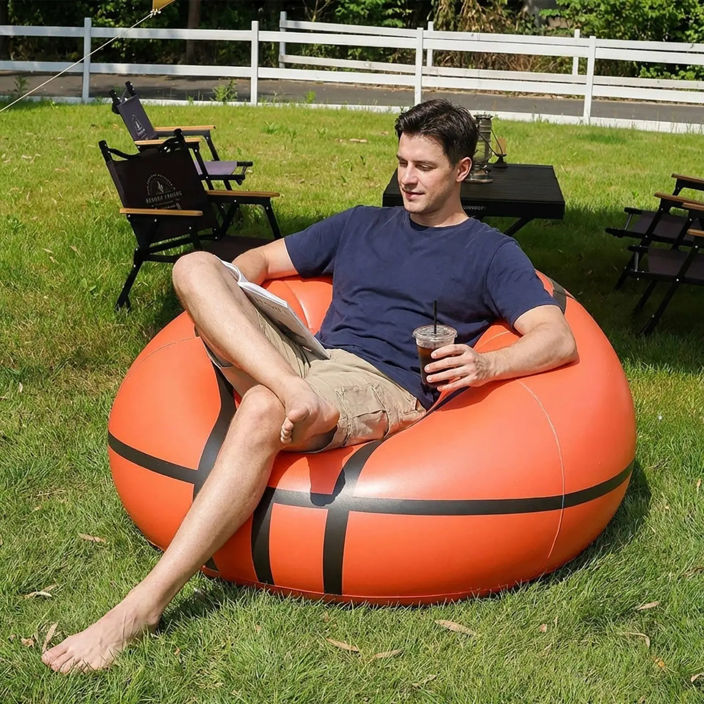 AK Brand inflatable ball: Inflatable Basketball Bean Bag Chair