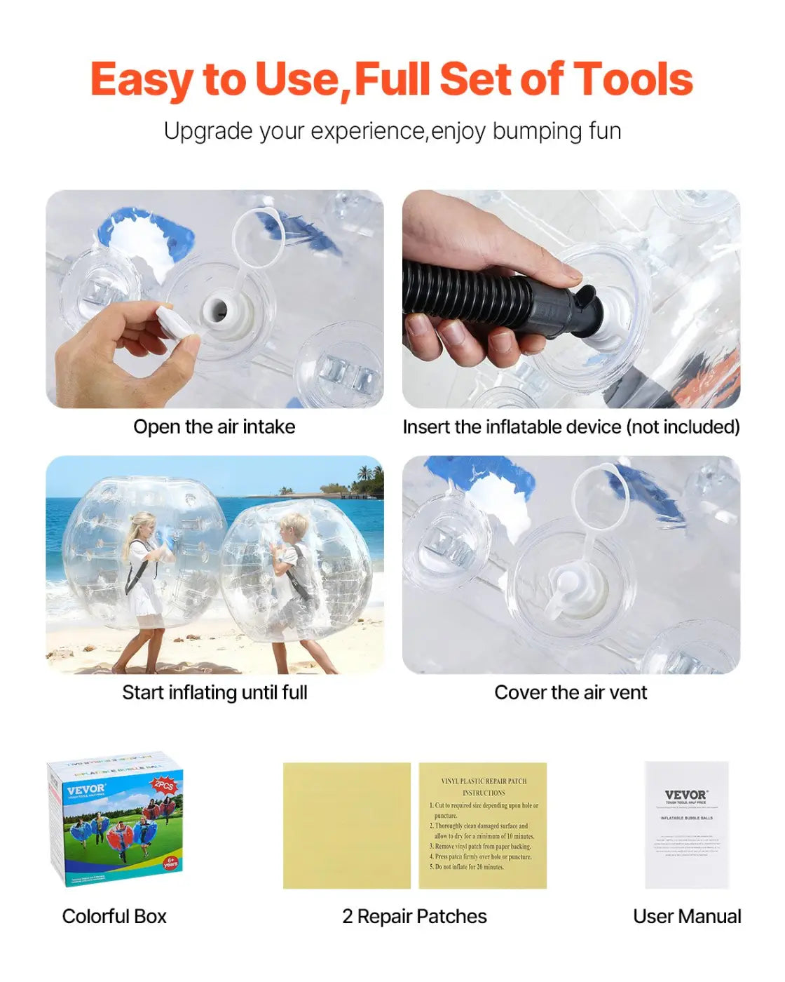 The Ball Depot bumper ball: Inflatable Clear Bumper Balls 2-Pack