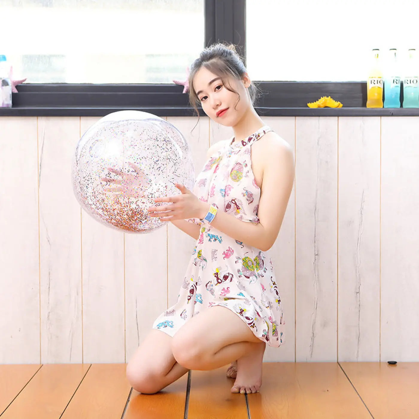 The Ball Depot beach ball: Inflatable sequin beach ball