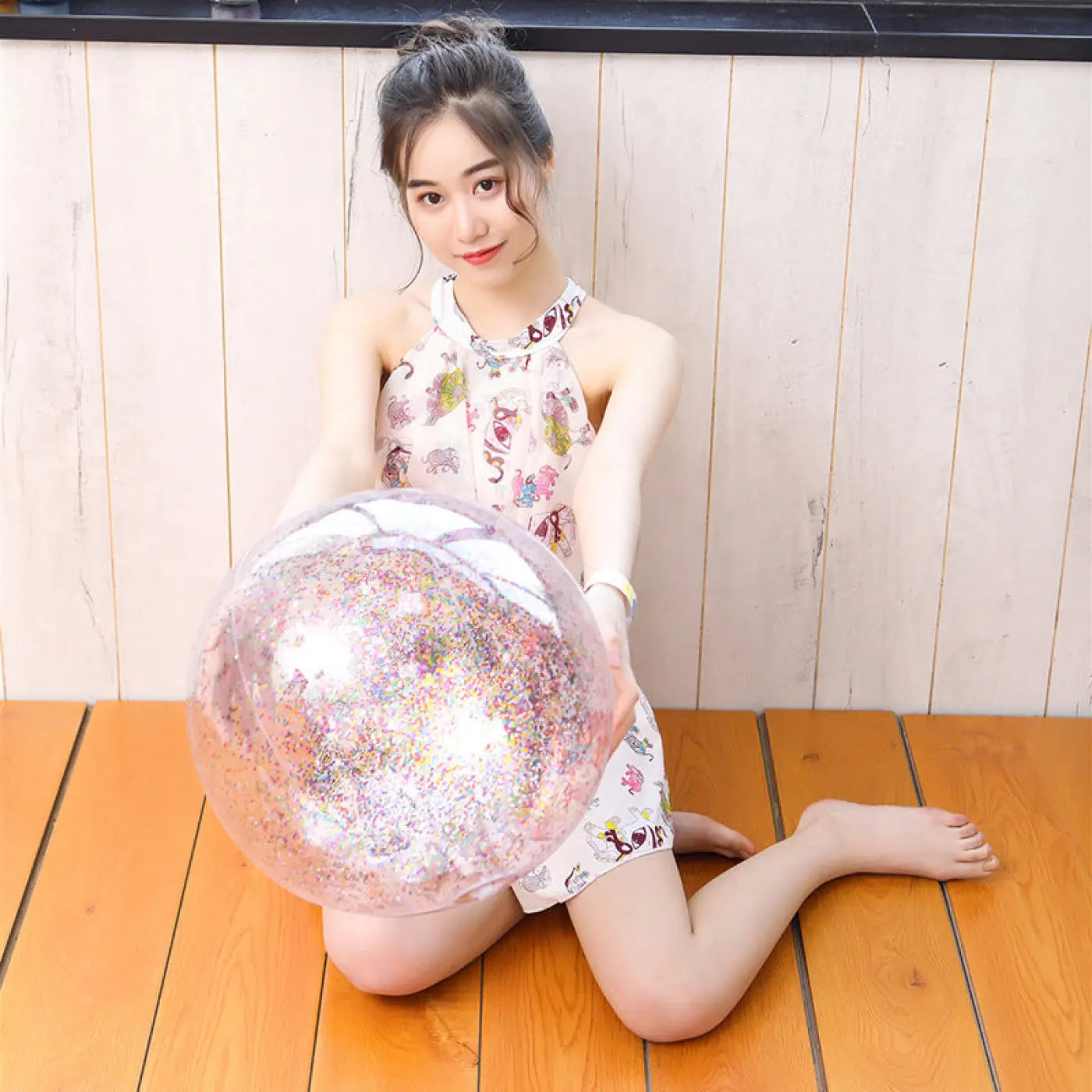 The Ball Depot beach ball: Inflatable sequin beach ball