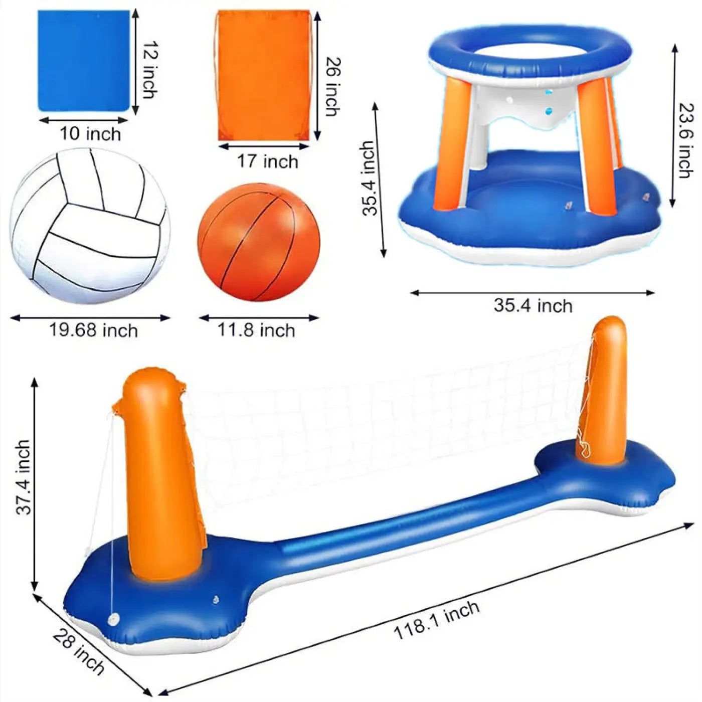 The Ball Depot volleyball: Inflatable Water Volleyball Stand Adult Playing Water Toy