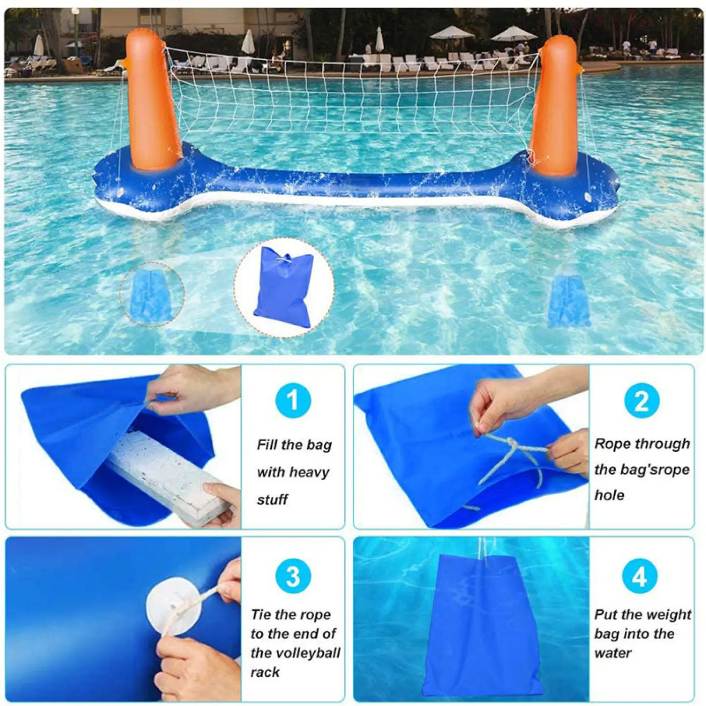 The Ball Depot volleyball: Inflatable Water Volleyball Stand Adult Playing Water Toy