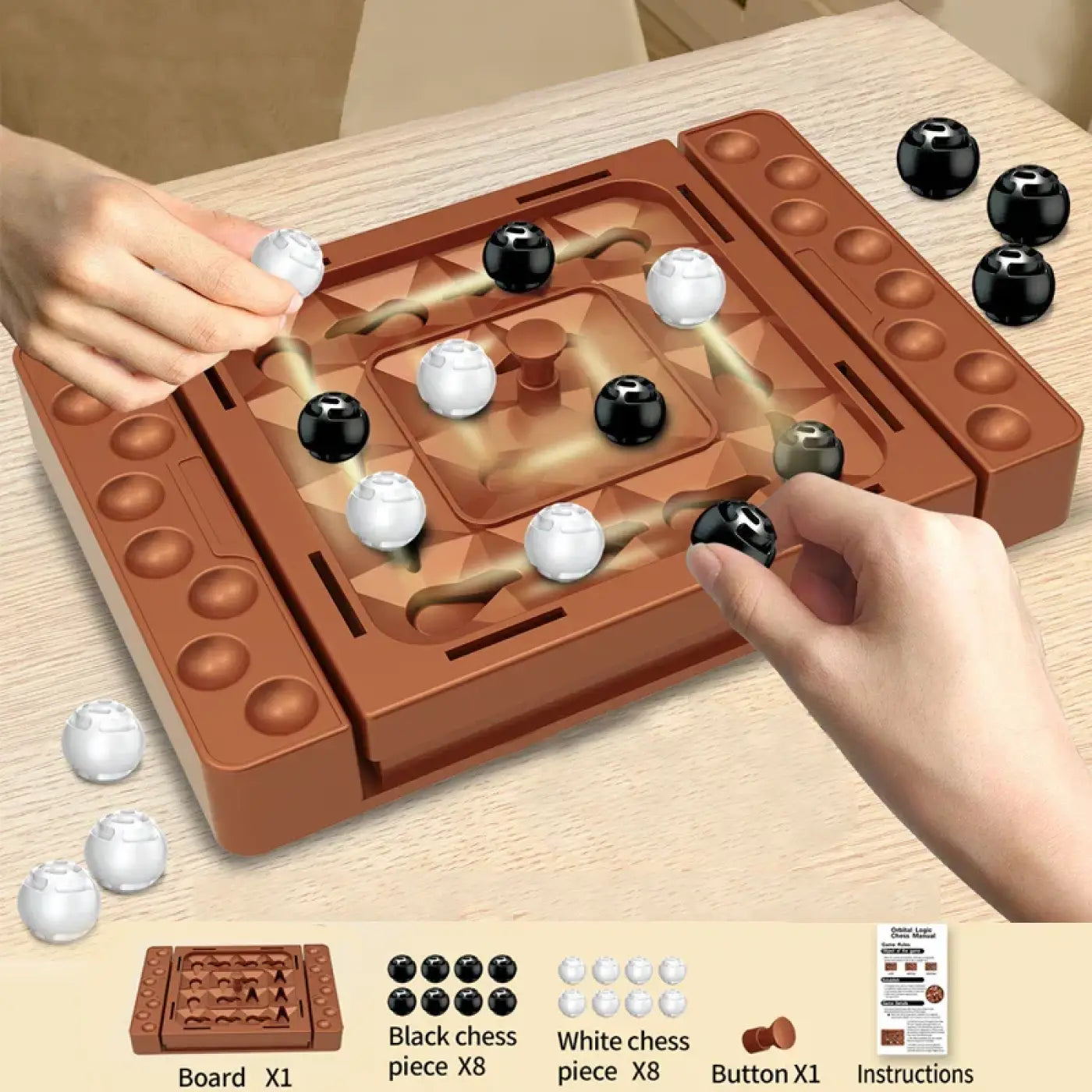 The Ball Depot puzzle chess: Interactive Touch Flip Black White Chess Game