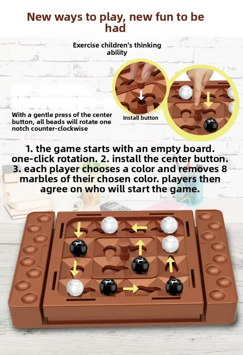 The Ball Depot puzzle chess: Interactive Touch Flip Black White Chess Game