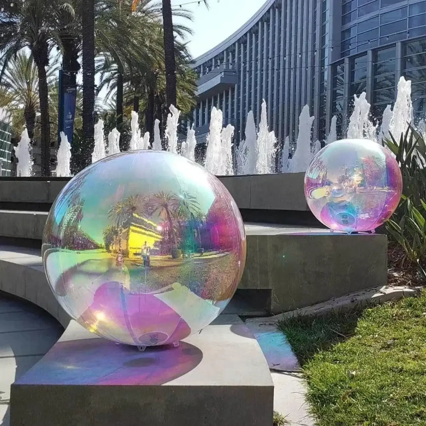 The Ball Depot giant decoration ball: Iridescent Inflatable Mirror Ball