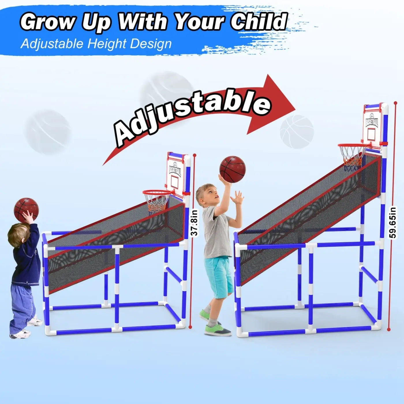 The Ball Depot kids basket ball set: Kids Basketball Game Set With 2 Balls