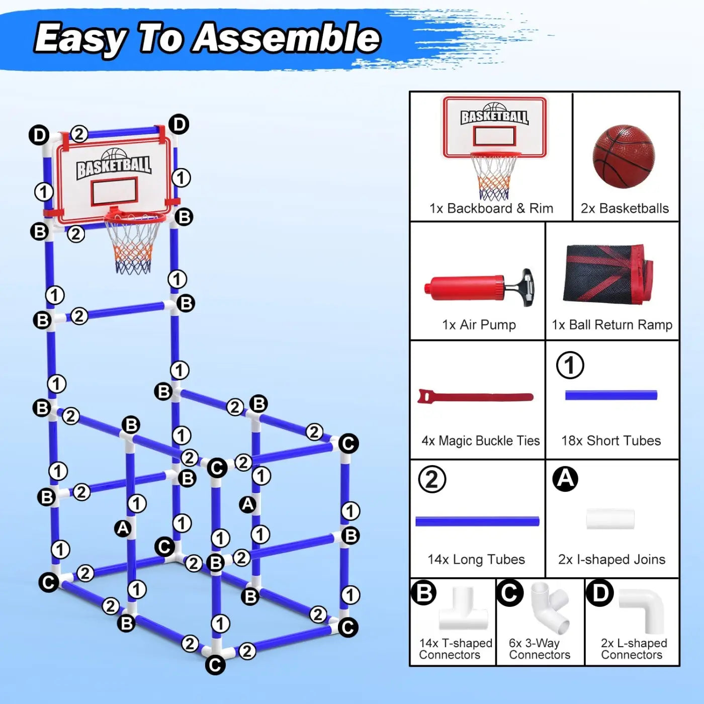 The Ball Depot kids basket ball set: Kids Basketball Game Set With 2 Balls