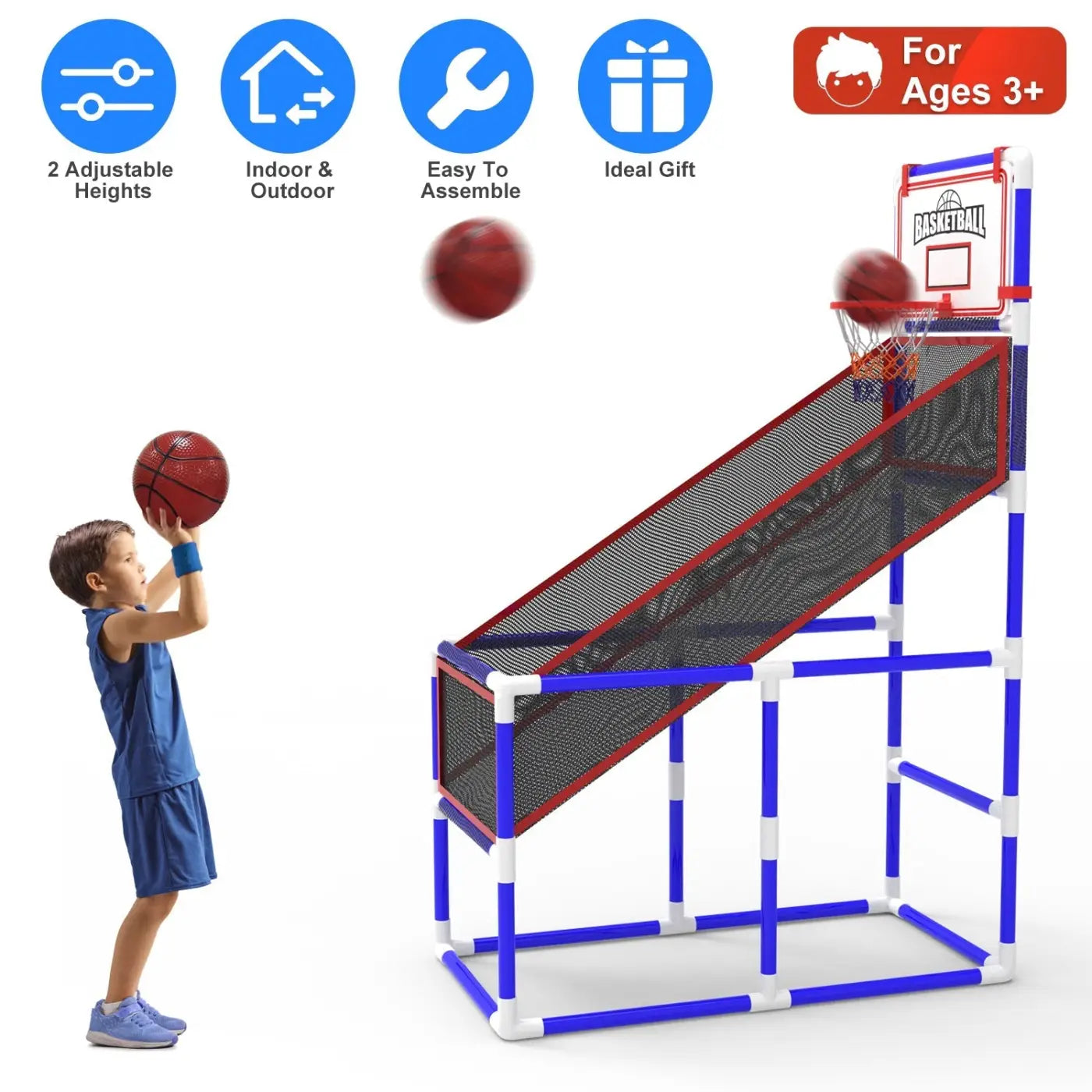 The Ball Depot kids basket ball set: Kids Basketball Game Set With 2 Balls