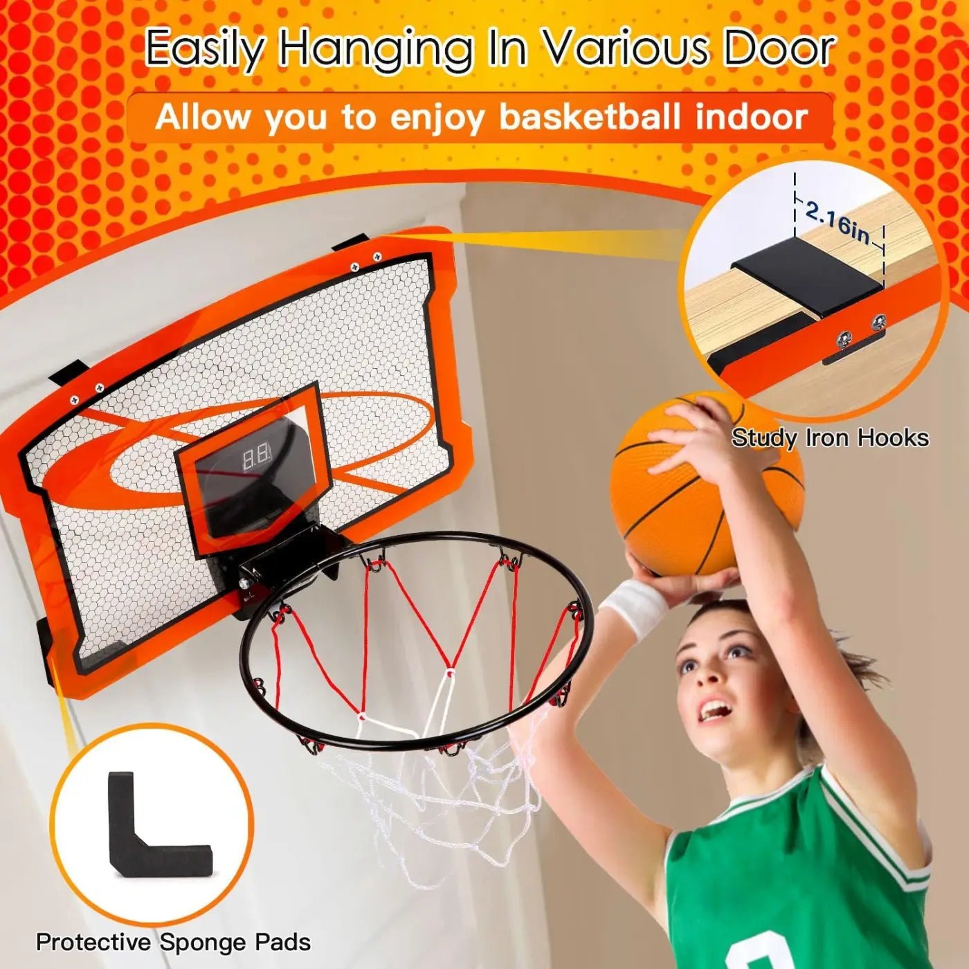 The Ball Depot kids basket ball set: Kids Indoor Mini Basketball Hoop Set
