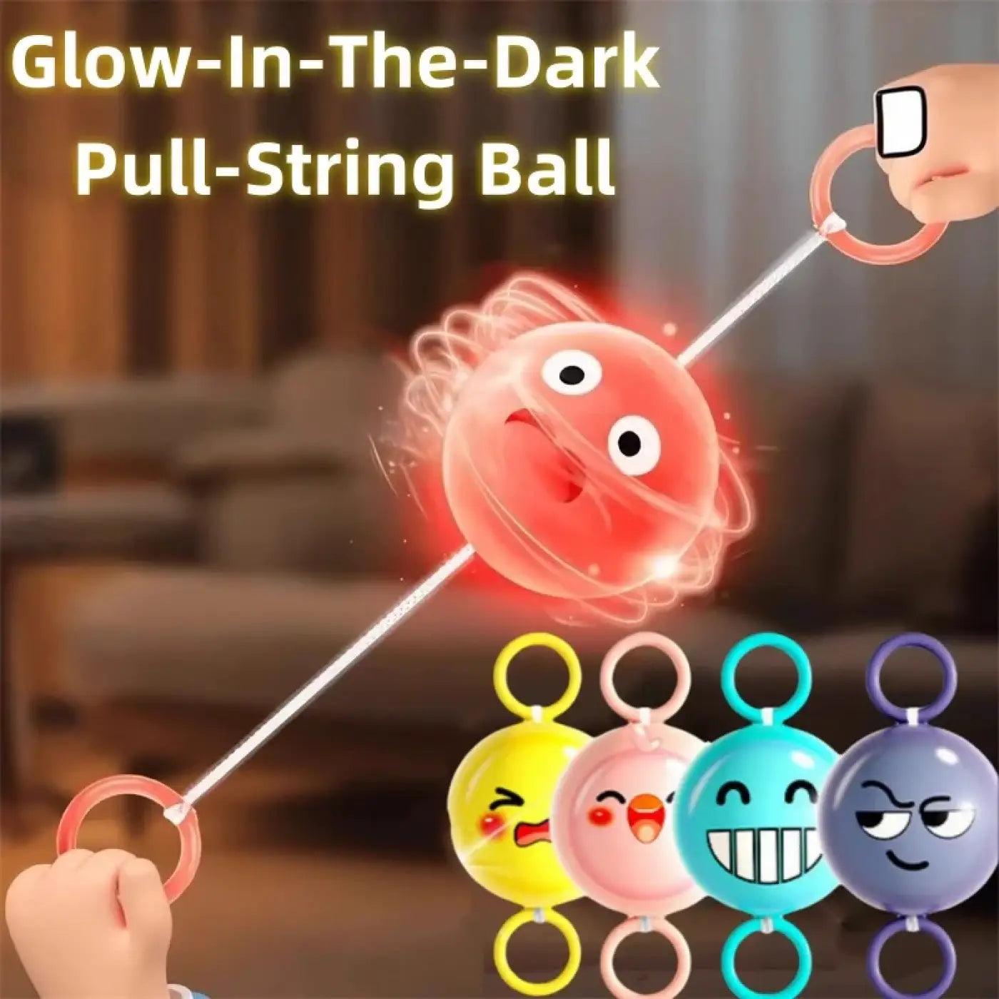 The Ball Depot kids game ball: Kids Rotating Flash Pull Ball