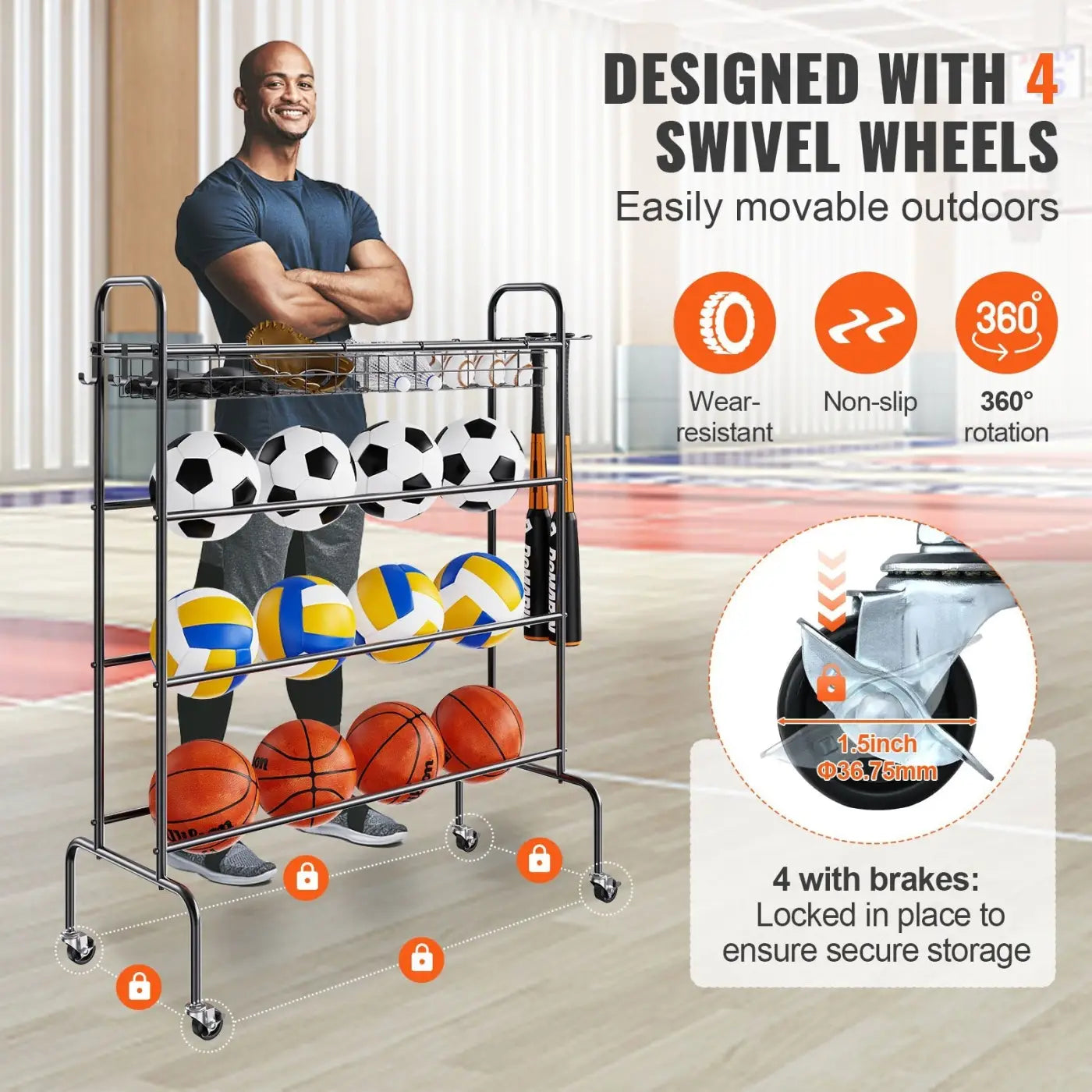 The Ball Depot Accessories: Large Sports Ball Rack,