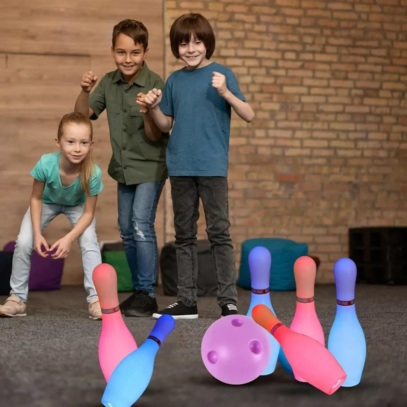 The Ball Depot bowling set: Light Up Bowling Pins For Kids