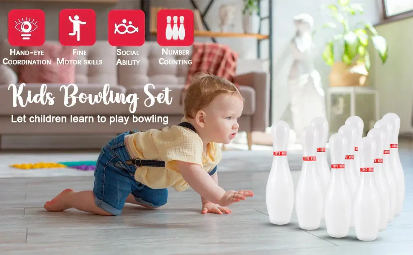 The Ball Depot bowling set: Light Up Bowling Pins For Kids