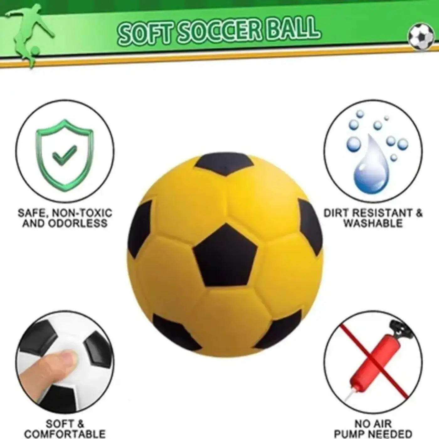 The Ball Depot soccer ball: Lightweight Squeezable Foam Soccer Ball