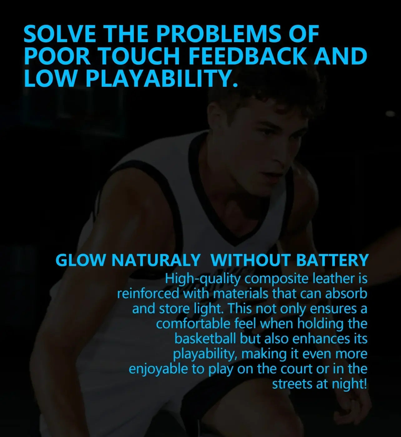 The Ball Depot glow basketball: Luminous Blue Basketball by Glonity Bro