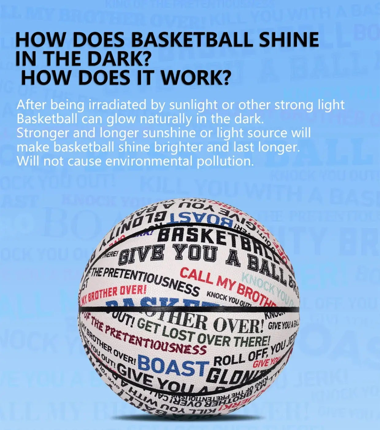 The Ball Depot glow basketball: Luminous Blue Basketball by Glonity Bro