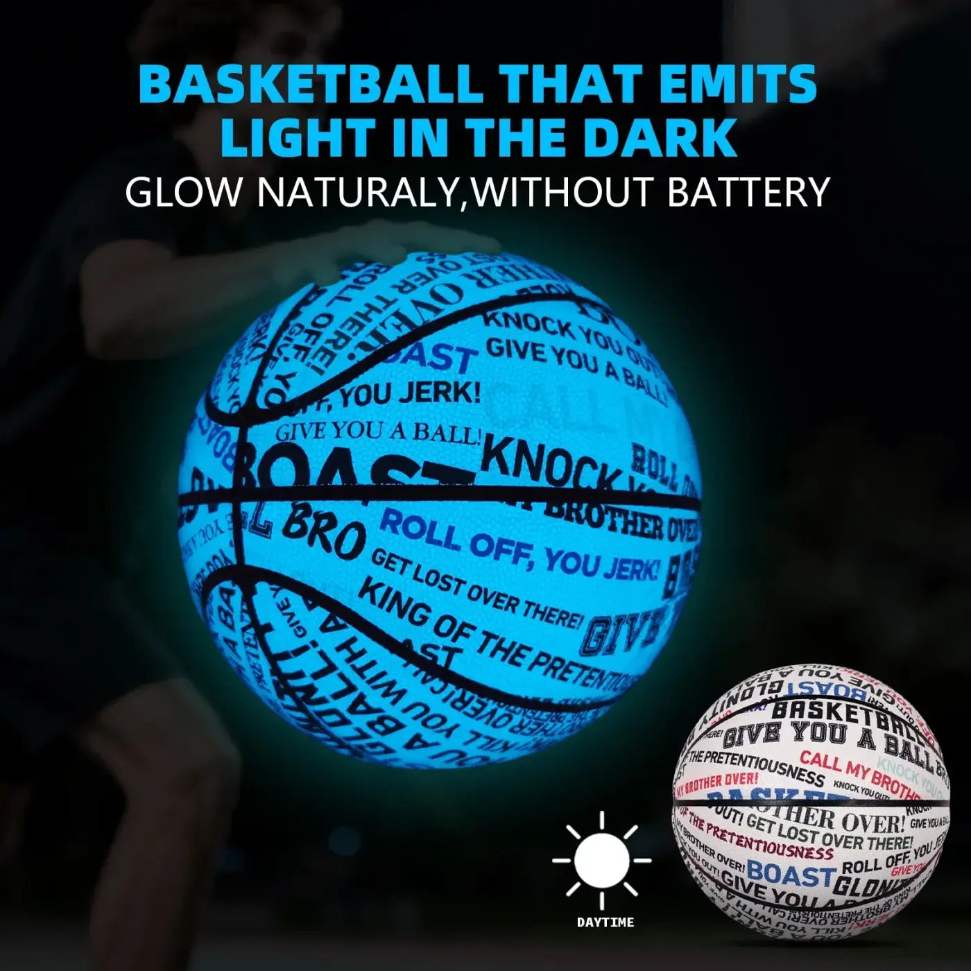 The Ball Depot glow basketball: Luminous Blue Basketball by Glonity Bro