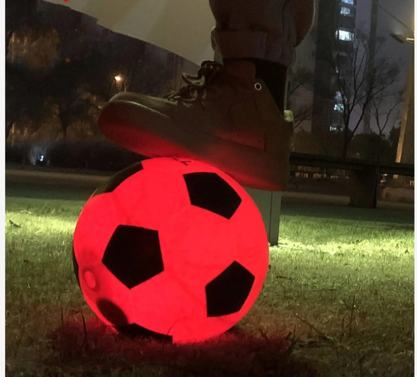 The Ball Depot soccer ball: Luminous LED Red Soccer Ball