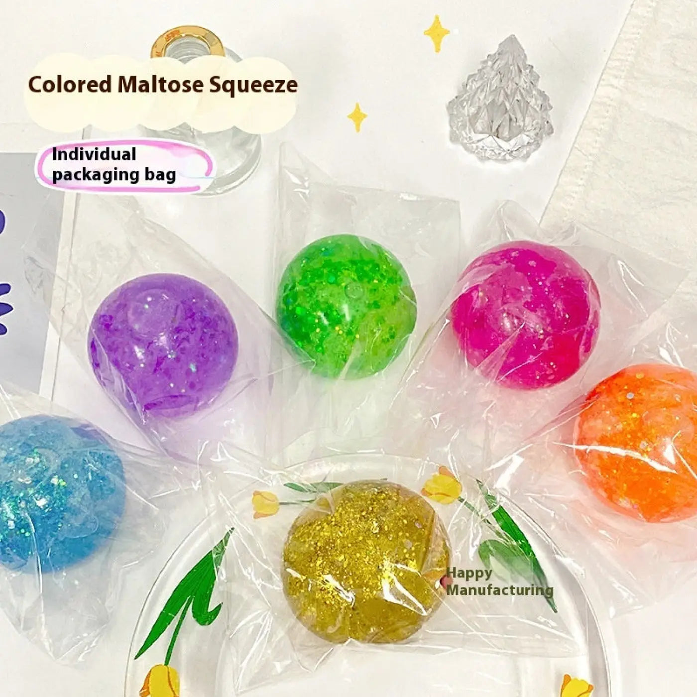 The Ball Depot sticky balls: Malt Sugar Stress Ball