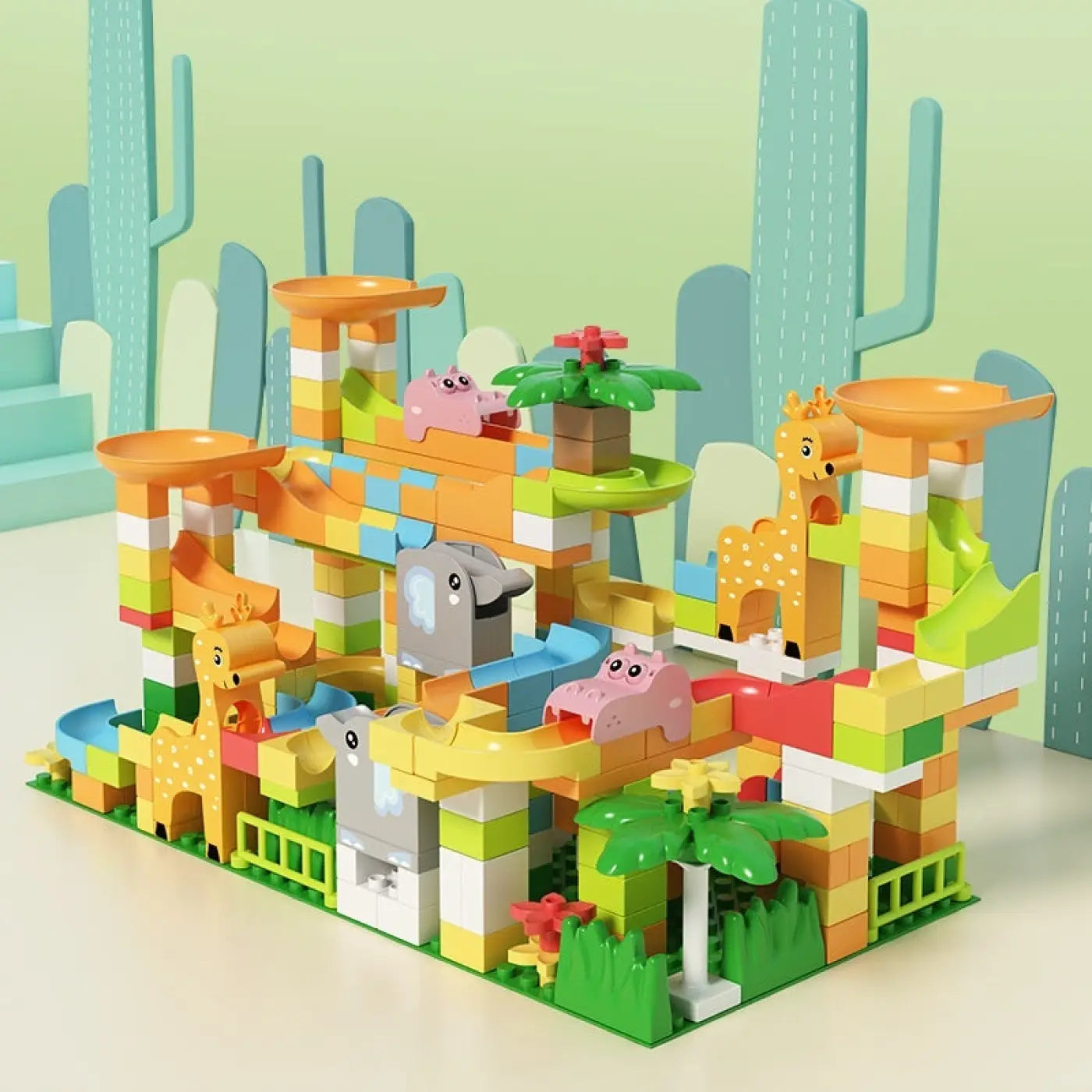 The Ball Depot ball game: Marble Race Run DIY Duplos Maze Balls Building Blocks
